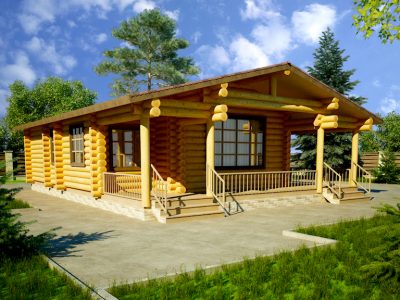 проекты одноэтажных домов из бревна